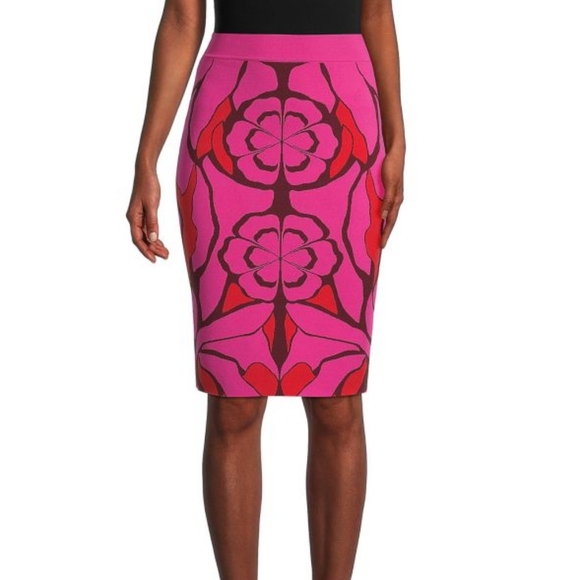 Alexander McQueen Floral Scuba Pencil Skirt Size S - Picture 2 of 10